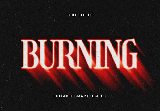 Retro Burning Fire Glow Text Effect Template
