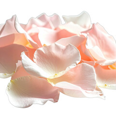 Soft cluster of pale pink rose petals against a deep black background.