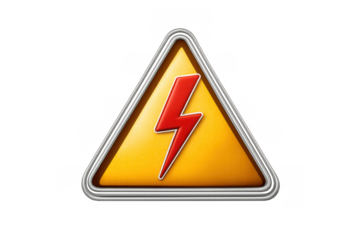 High voltage electricity warning sign icon showing lightning bolt graphic for danger and hazard alert