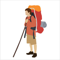 man carrying a backpack for hiking
