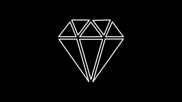 black diamond icon with sleek white lines