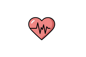 Heart pulse symbol valentine illustration