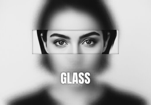 Transparent Blur Glass Texture Photo Effect Mockup