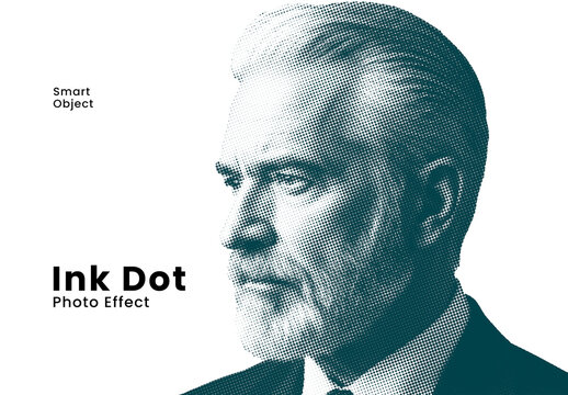 Ink Dot Halftone Portrait Photo Effect