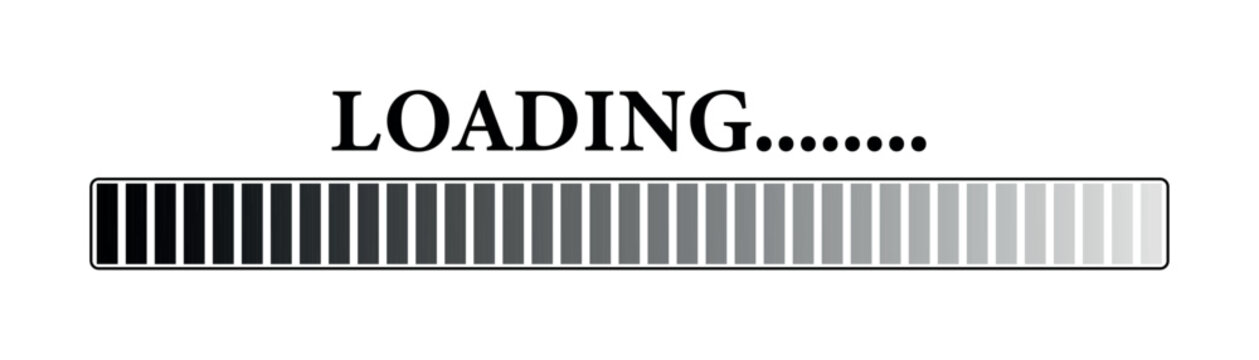 Digital loading progress bar icon for web design user interface and system activity indicator