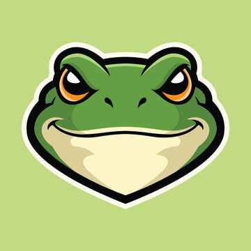 frog mascot logo vector design template modern style
