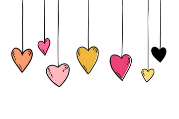 Hanging heart decorations valentine illustration