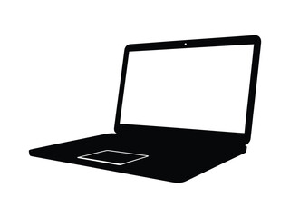 Fototapeta premium Laptop Computer Silhouette Icon – Digital Technology Device Illustration