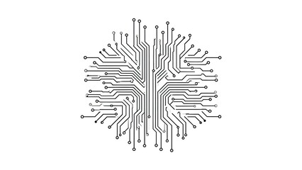 Circuit board pattern resembling brain