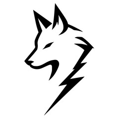 Fototapeta premium Wolf head silhouette vector design