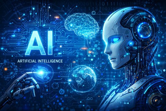 human head with binary code - Powered by Adobe