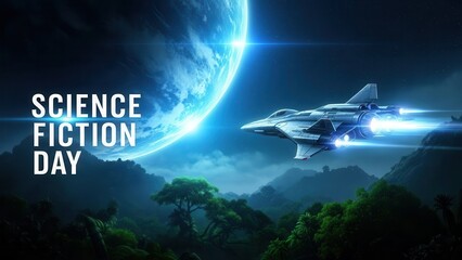 Celebrating science fiction day with futuristic spacecraft