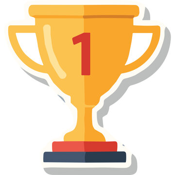 Golden First Place Trophy Icon - Achievement & Victory Symbol