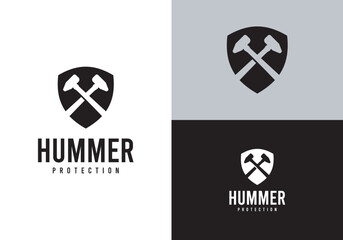 Shield Hummer Protection Logo Vector Illustration