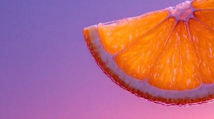 Vibrant Orange Slice on a Gradient Background.