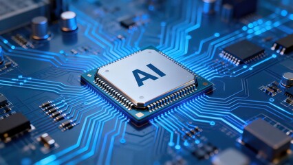 AI chip on circuit board