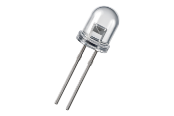 Electronic LED Light Component Macro Isolated on a Transparent Background