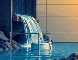 Water Flow Over Modern Basin