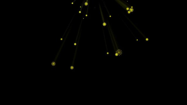 Shimmering Golden Particles Falling from Top Background