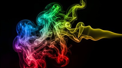 Swirling rainbow smoke.