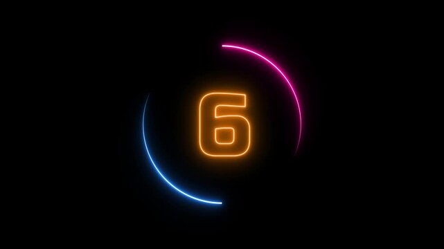 10 seconds circle countdown timer animation from 10 to 0 seconds on black background.