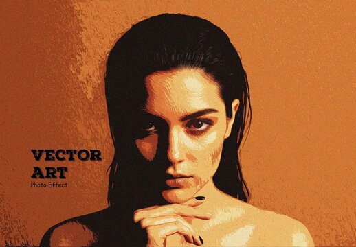 Vector Art Style Portrait Photo Effect Template