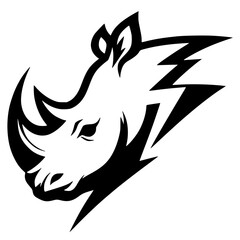 Obraz premium Rhino head silhouette vector design