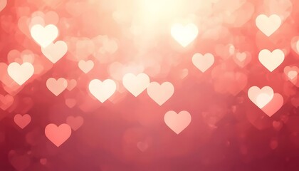 Romantic Heart Bokeh Background &ndash; Soft Pink Love Lights, Valentine Day Abstract Blur Scene