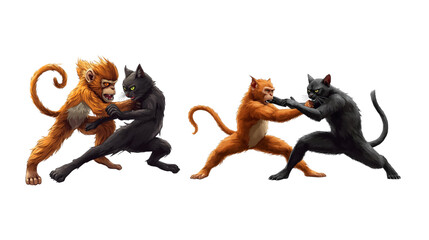 monkey and cat set © Habibah