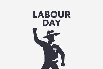 Silhouette of a Person with a Raised Fist Celebrating Labour Day