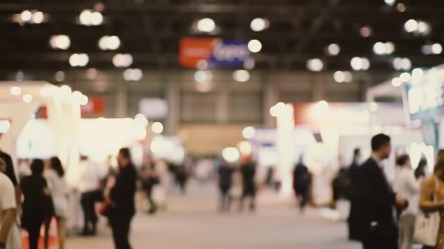 Blurred crowd at expo