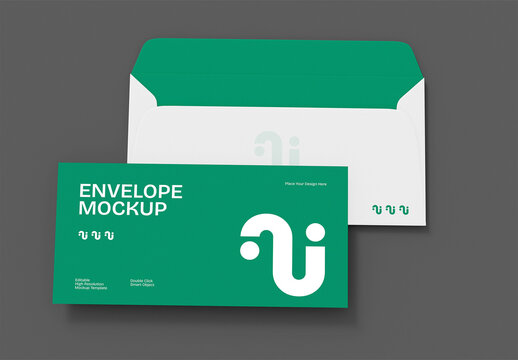 Top View Branding Envelope Mockup