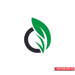 Eco friendly green leaf logo design symbol for nature and environment