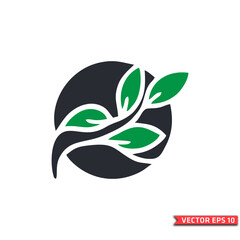 Eco-Friendly Green Leaf Circle Logo - Vector EPS10