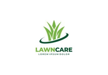 Lawn care grass concept logo design for your branding and identity