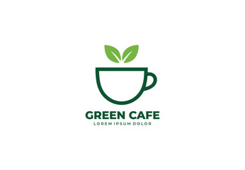 Cafe green concept logo design for your branding and identity