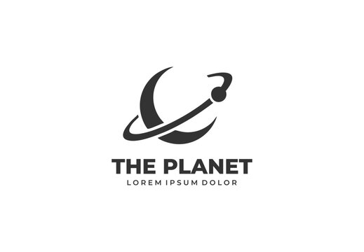 Planet orbit concept logo design for your branding and identity