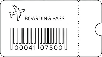 airplane boarding pass ticket with barcode