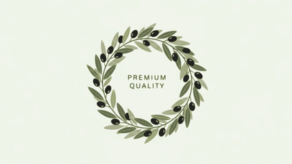 Olive trees with branches and leaves for design of packaging, label, logotype or banner. Natural organic stylized olive icon, premium quality sign. Vector illustration
