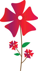 Red and purple gradient flower illustration