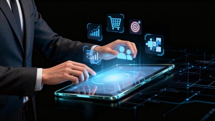 Businessman interacting with digital tablet