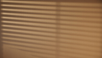 Fototapeta premium Blurry wooden window blinds with slats partially open
