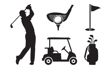 Golf Sport Silhouette Set
