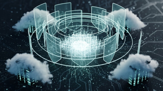 Cloud Computing Network and Data Protection. - Powered by Adobe
