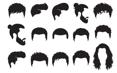 Man Hairstyle Silhouette Collection