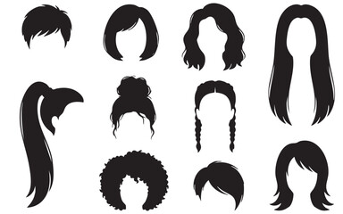 Woman Hairstyle Silhouette Collection