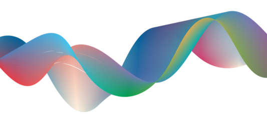 Abstract colorful ribbons flowing on a dark background creating a vibrant design