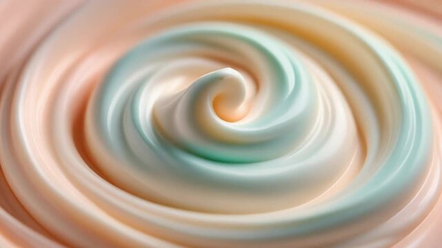 Swirly pastel whipped cream texture background close-up