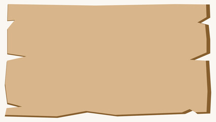 Simple Cartoon Torn Edge Wood or Paper Parchment Texture Scrap Element
