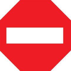 Obraz premium Do not enter sign, traffic prohibition icon, red octagon symbol